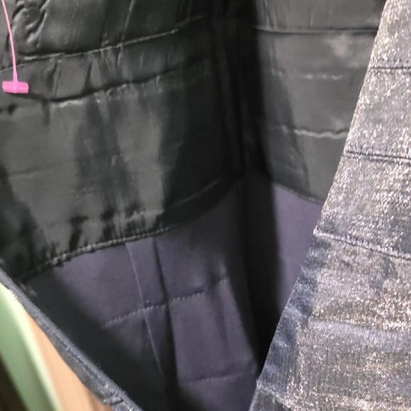 Adrianna Papell Metallic Blue Tiered Mini Dress - Picture 6 of 6